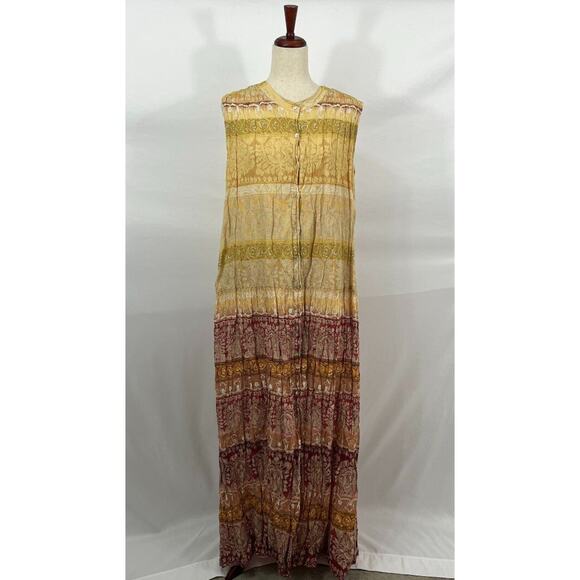 MES DEMOISELLES Sz 44 12 L Banjara Crinkled Maxi Sleeveless Dress - Picture 10 of 15